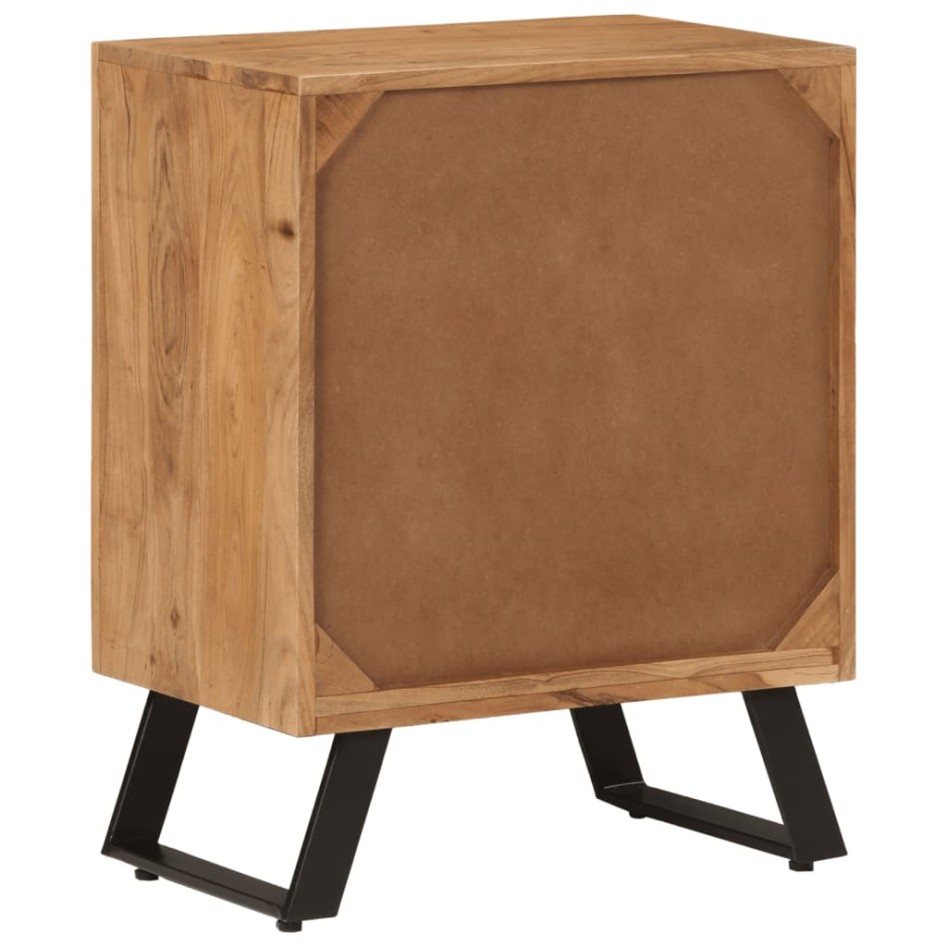 Aparador con 2 puertas de madera maciza de acacia 55x36x72