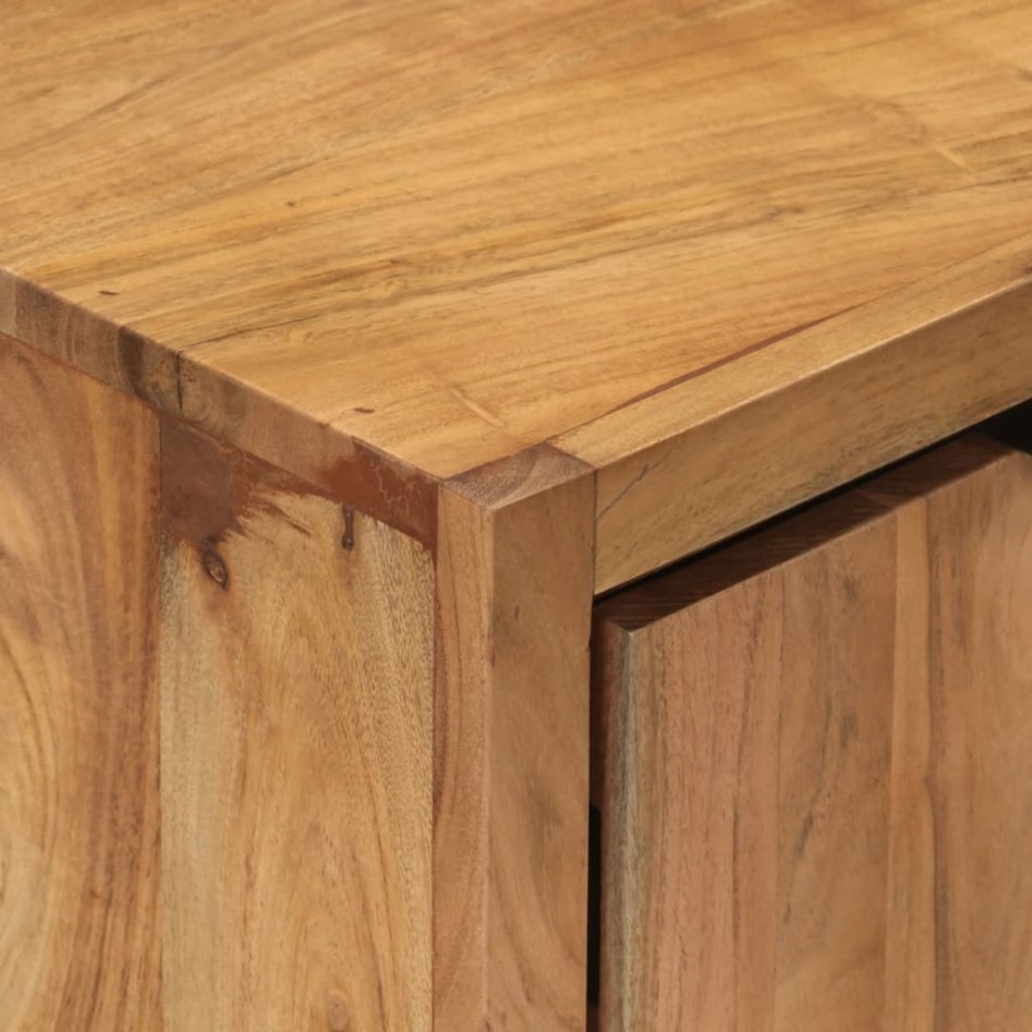 Aparador con 2 puertas de madera maciza de acacia 55x36x72