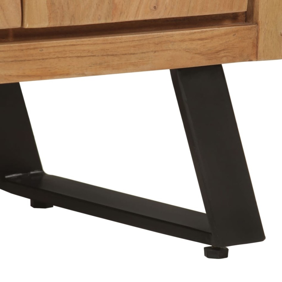 Aparador con 2 puertas de madera maciza de acacia 55x36x72