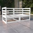 Sofá de jardín 2 plazas blanco madera maciza pino