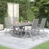 Juego de comedor de jardín 5 piezas madera maciza de