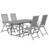 Juego de comedor de jardín 5 piezas madera maciza de