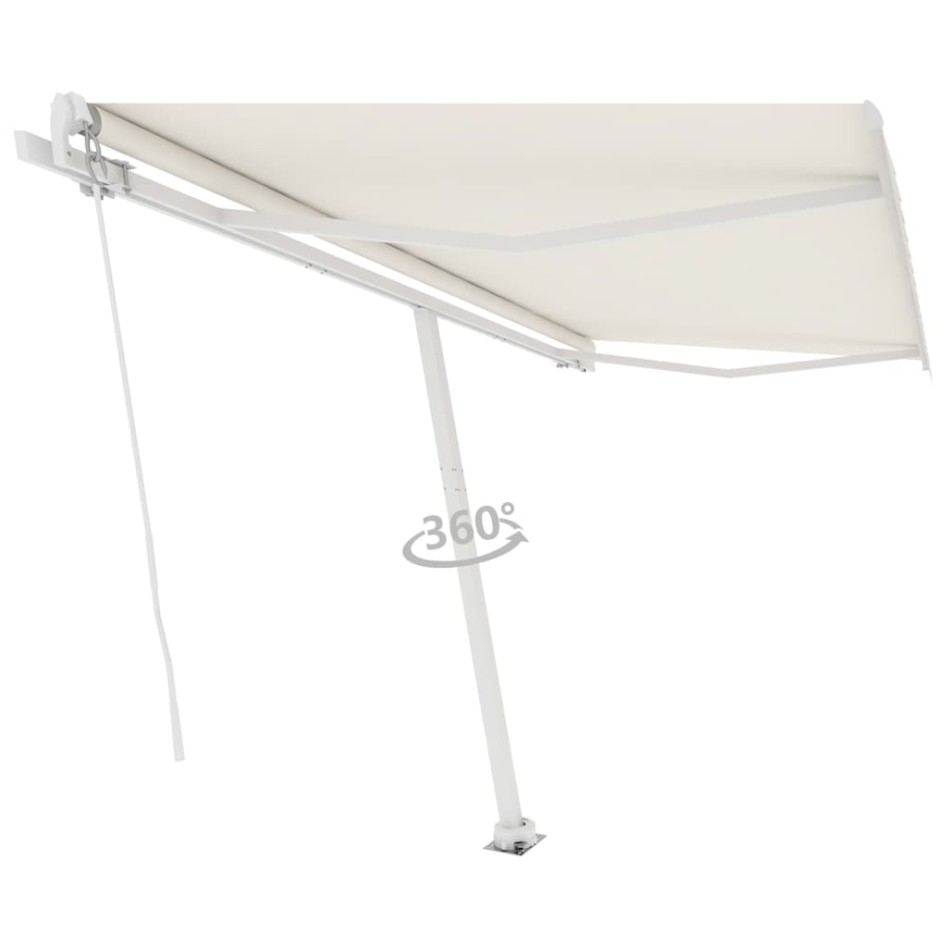 Toldo de pie retráctil manual crema 450x300