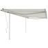 Toldo retráctil manual con postes crema 4,5x3