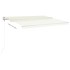 Toldo retráctil manual con postes crema 4,5x3