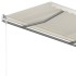 Toldo retráctil manual con postes crema 4,5x3