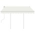 Toldo retráctil manual con postes crema 3,5x2,5