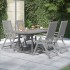 Juego de comedor de jardín 5 piezas madera maciza de
