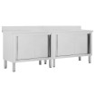 Mesas de trabajo puertas correderas 2 ud acero 240x50x(95-97)cm