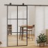 Puerta corredera con herrajes ESG vidrio y aluminio 102x205