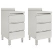 Armarios de cocina comercial 3 cajones acero inoxidable 2 uds