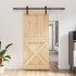 Puerta corredera con herrajes madera maciza de pino 90x210
