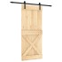 Puerta corredera con herrajes madera maciza de pino 90x210