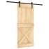 Puerta corredera con herrajes madera maciza de pino 90x210