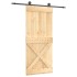 Puerta corredera con herrajes madera maciza de pino 90x210