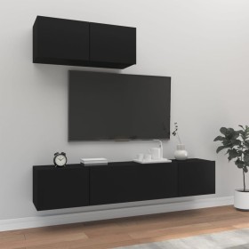 Set de muebles para TV 3 piezas madera contrachapada