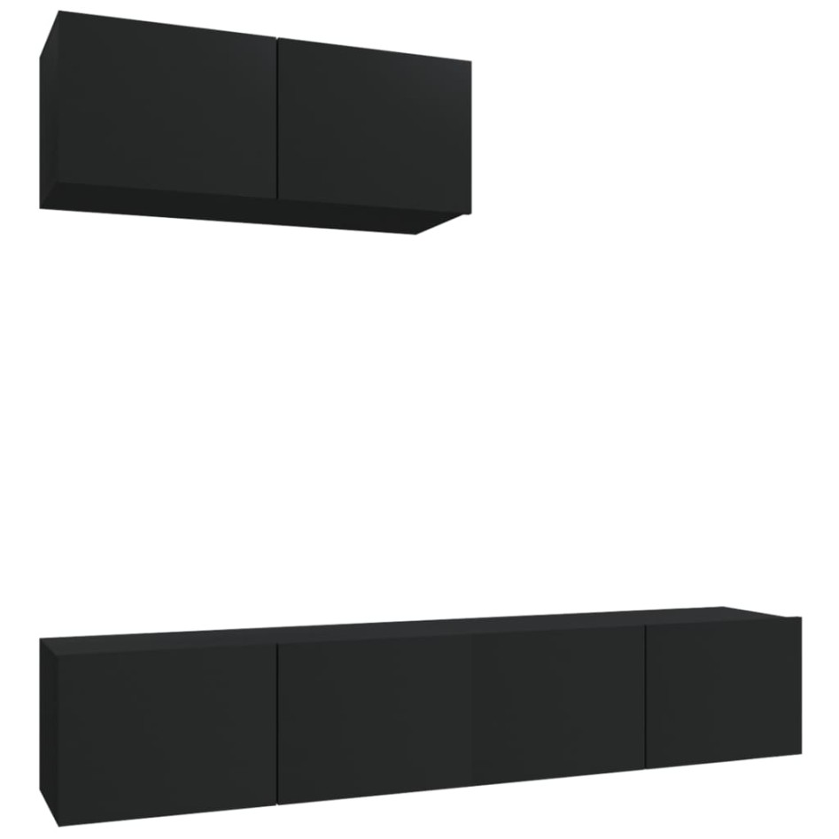 Set de muebles para TV 3 piezas madera contrachapada