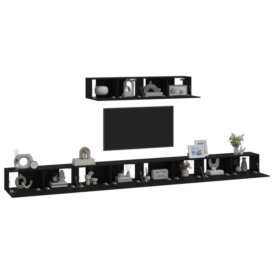 Set de muebles para TV 6 piezas madera contrachapada