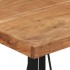 Mesa alta de hierro y madera maciza de acacia 55x55x107
