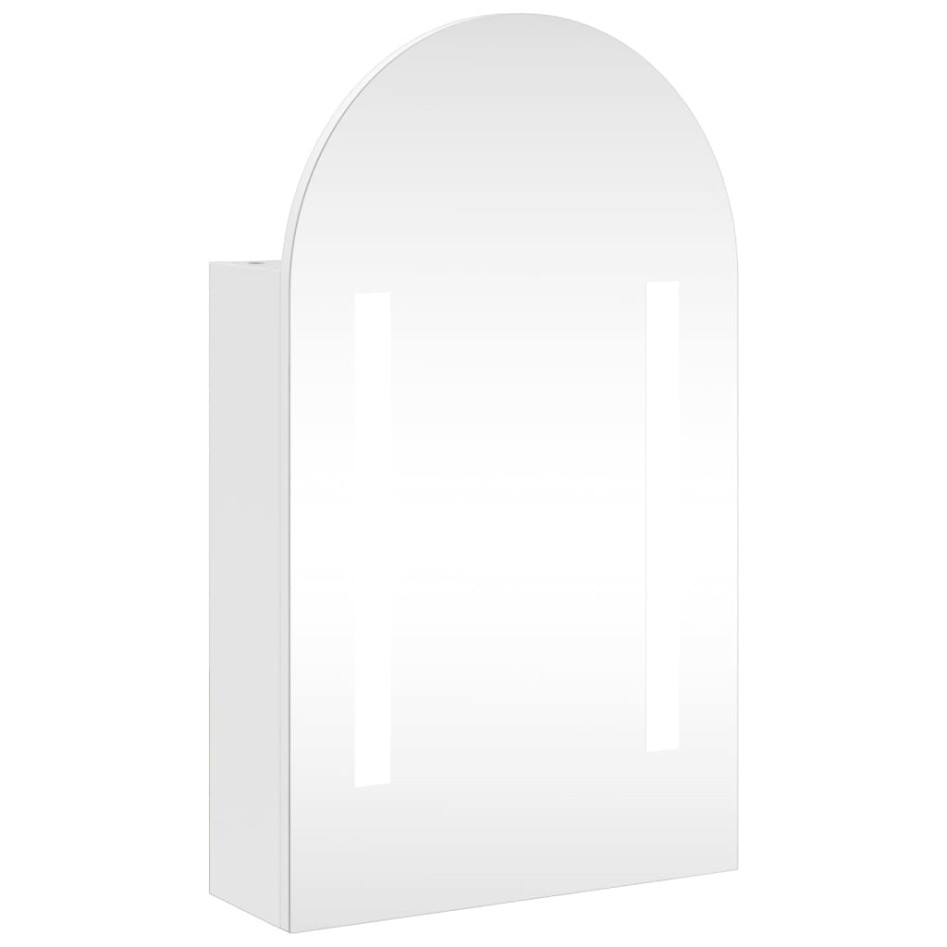Mueble de baño con espejo arqueado y luz LED blanco 42x13x70