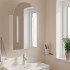 Mueble de baño con espejo arqueado y luz LED blanco 42x13x70