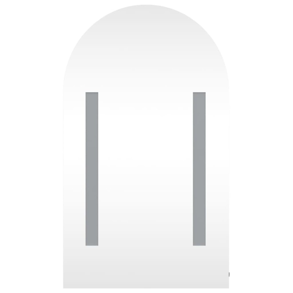 Mueble de baño con espejo arqueado y luz LED blanco 42x13x70