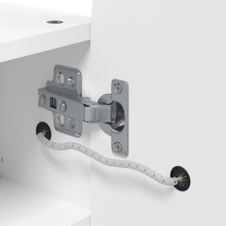 Mueble de baño con espejo arqueado y luz LED blanco 42x13x70