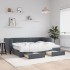 Sofá cama nido con cajones terciopelo gris oscuro 80x200