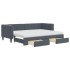 Sofá cama nido con cajones terciopelo gris oscuro 80x200