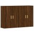 Armarios de pared 2 uds madera de ingeniería marrón