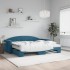 Sofá cama nido con colchón terciopelo azul 90x200