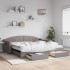 Sofá cama nido con cajones tela gris taupe 100x200