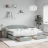 Sofá cama nido con cajones terciopelo gris claro 80x200