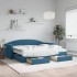 Sofá cama nido con cajones terciopelo azul 90x200