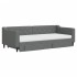 Sofá cama nido con cajones tela gris oscuro 90x200
