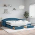 Sofá cama nido con cajones terciopelo azul 100x200