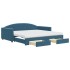 Sofá cama nido con cajones terciopelo azul 100x200