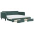 Sofá cama nido con cajones terciopelo verde oscuro 100x200