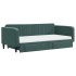 Sofá cama nido con cajones terciopelo verde oscuro 100x200