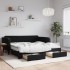 Sofá cama nido con cajones terciopelo negro 90x190