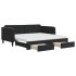Sofá cama nido con cajones terciopelo negro 90x190