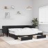 Sofá cama nido con cajones terciopelo negro 100x200