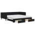 Sofá cama nido con cajones terciopelo negro 100x200