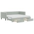 Sofá cama nido con cajones terciopelo gris claro 90x190
