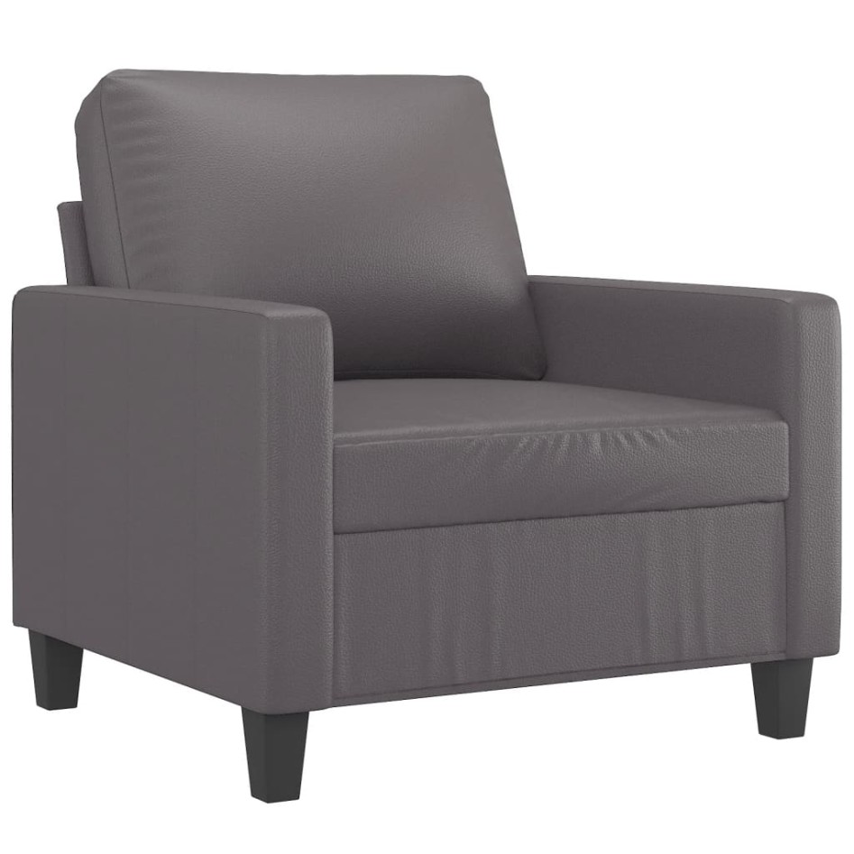 Sillón cuero sintético gris 60