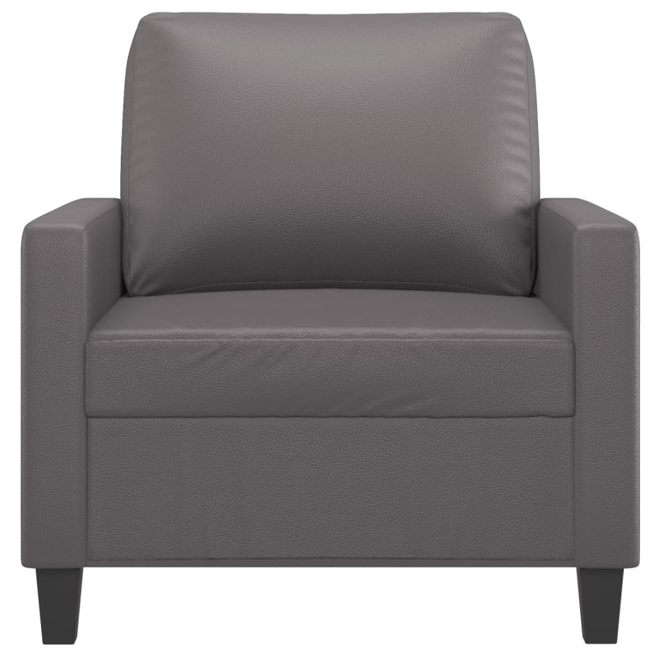 Sillón cuero sintético gris 60