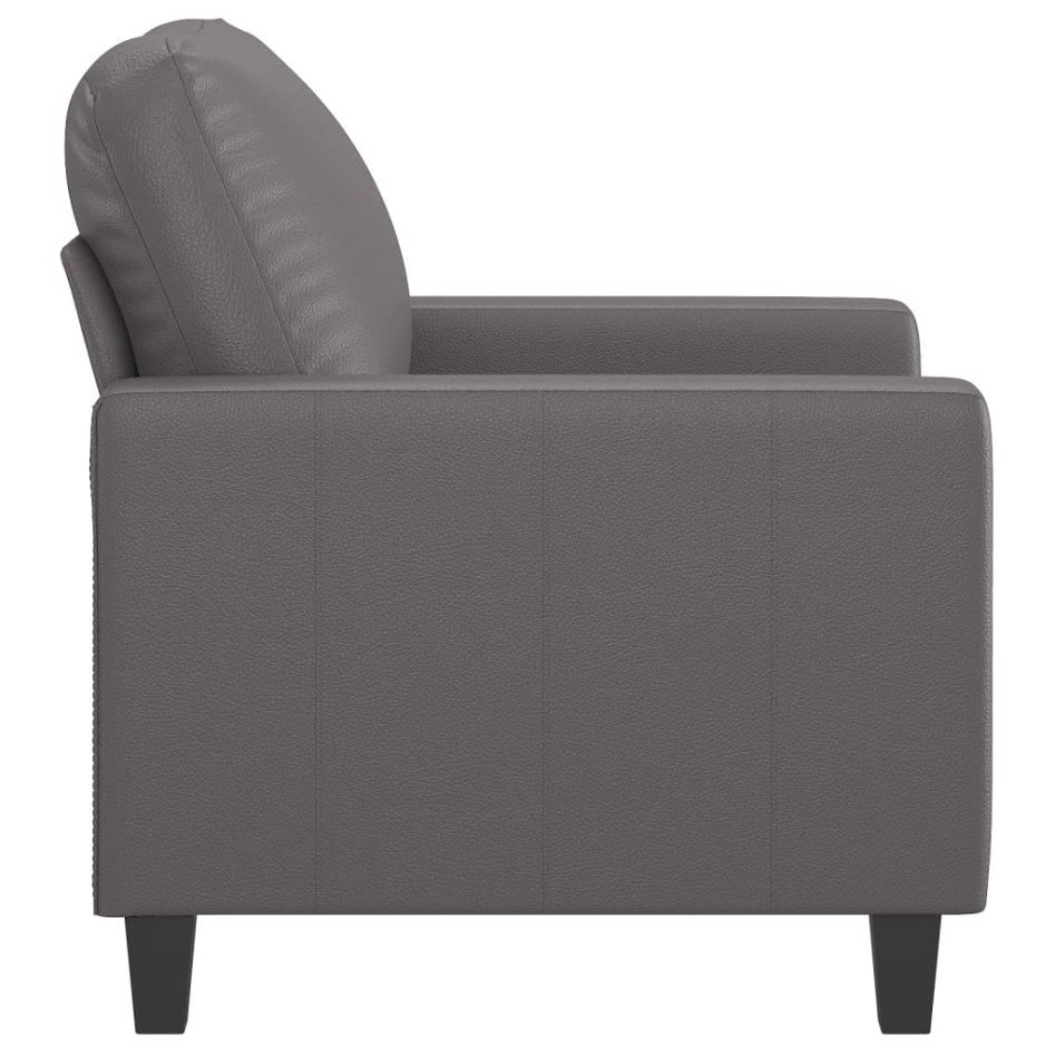 Sillón cuero sintético gris 60