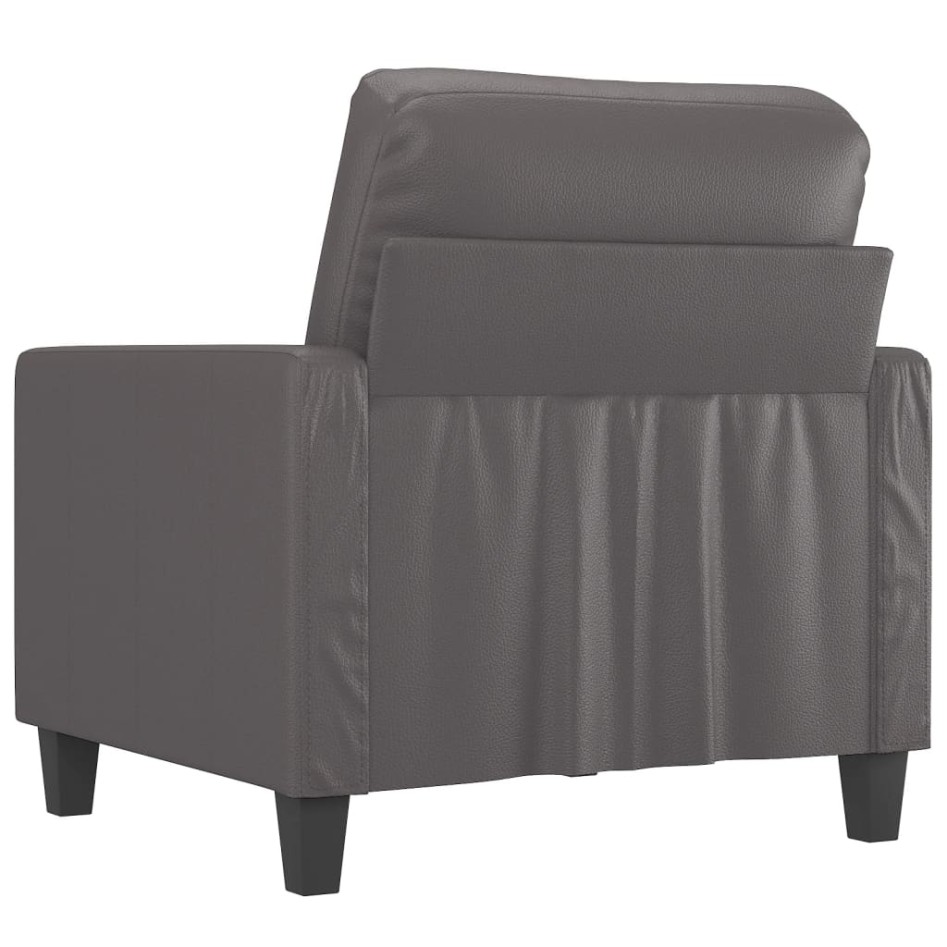 Sillón cuero sintético gris 60