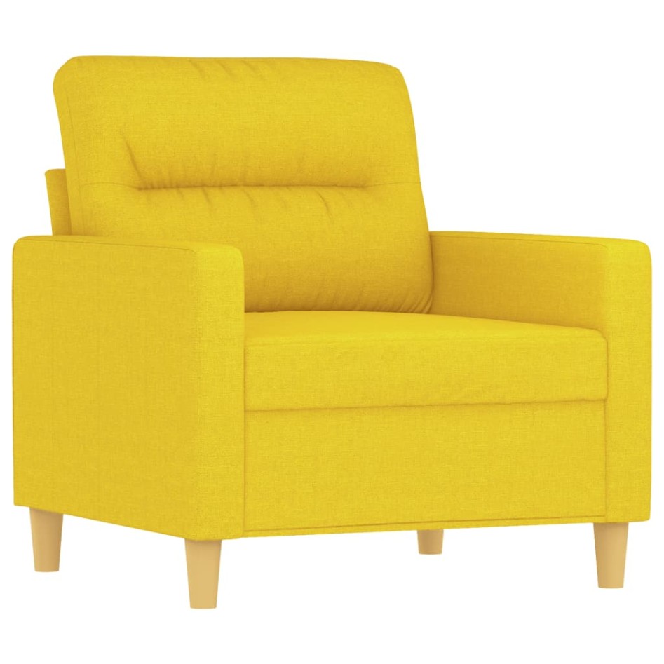 Sillón de tela amarillo claro 60