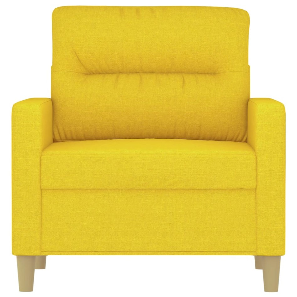 Sillón de tela amarillo claro 60